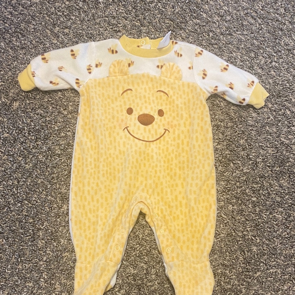 Yellow Bear Print Kids One Piece